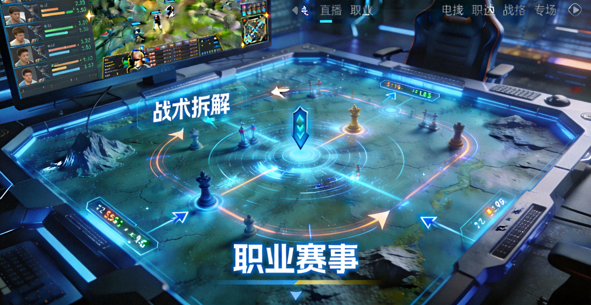 电竞直播战术动态拆解沙盘正在热播的职业赛事画面