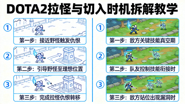 DOTA2拉怪与切入时机拆解教学画面